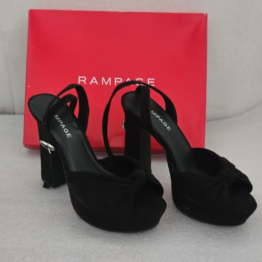 Rampage Elegant Black Heeled Sandals